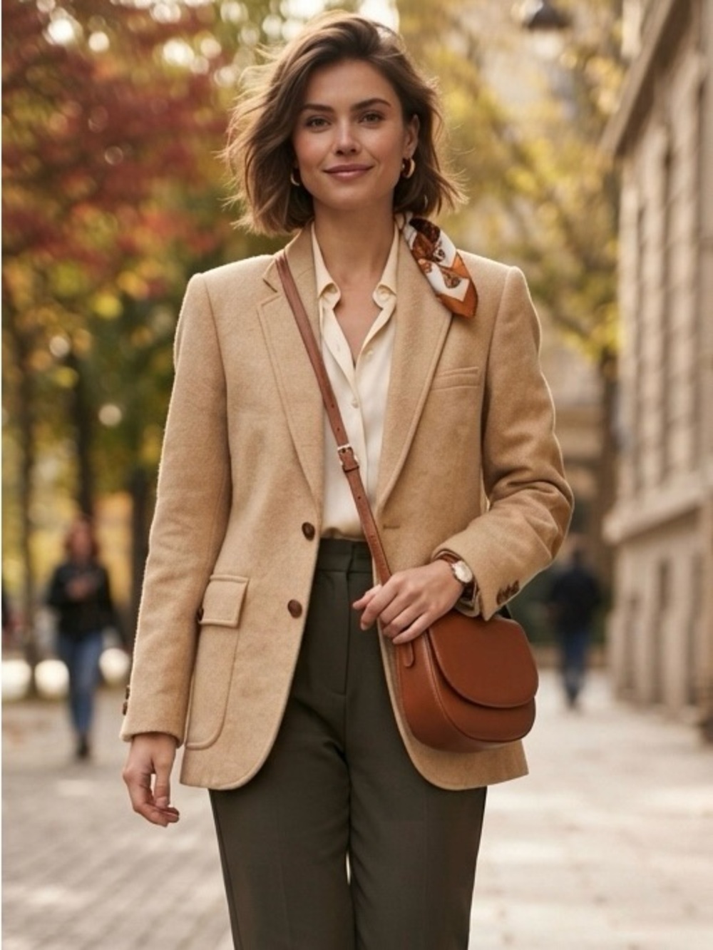 Vintage 100% Camel Hair Blazer Jacket Suede Elbow Patches Tan Camel Academia M